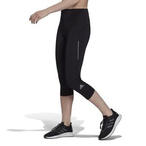 Adidas Climalite Running Pants 3/4 Crop Leggings Black SZ Small Elastic Waist